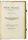 BEDE, THE VENERABLE, Saint. De natura rerum et temporum ratione libri duo.  1529